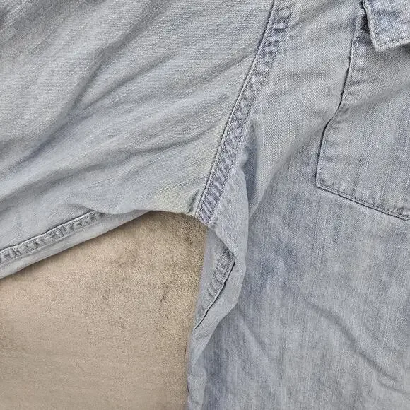 Levis Western Pearl Snap Denim Shirt Mens XXL Blue Cotton Long Sleeve Cowboy - Picture 6 of 12